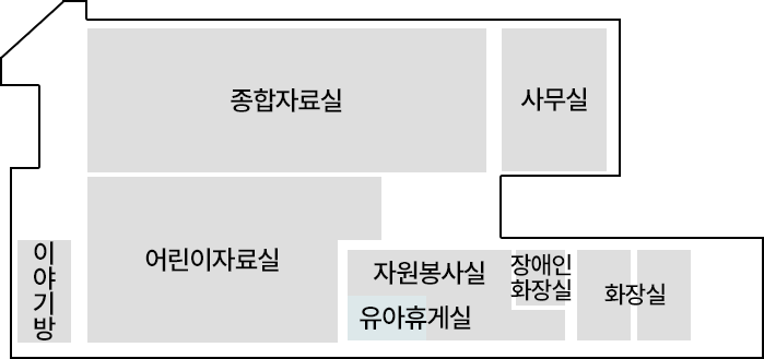 농소3동도서관 1층 층별 안내도