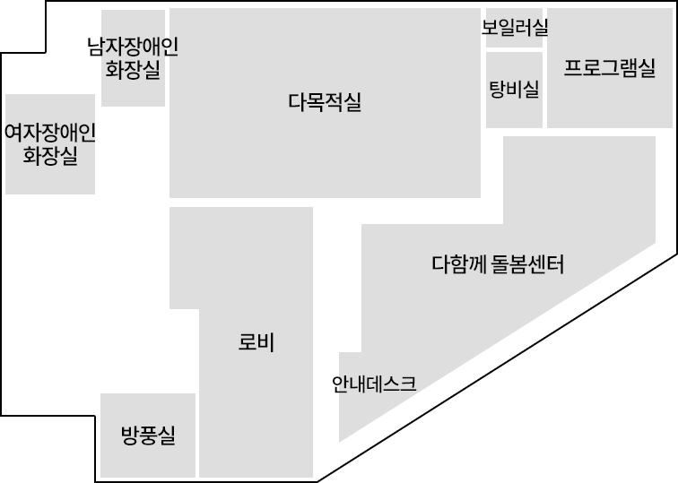 강동바다도서관 1층 층별 안내도