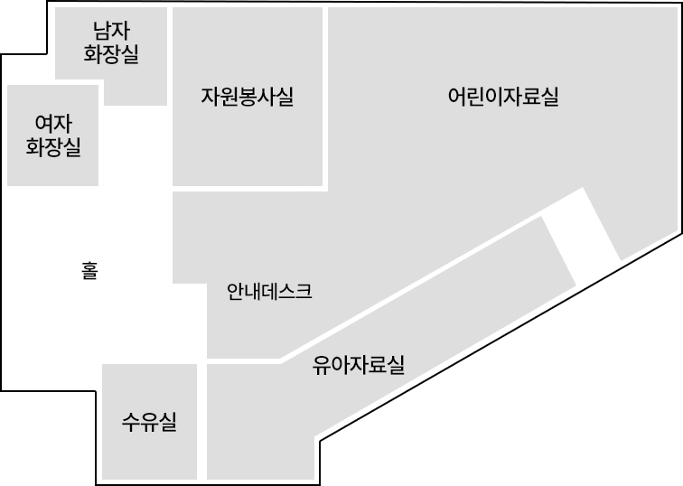 강동바다도서관 2층 층별 안내도